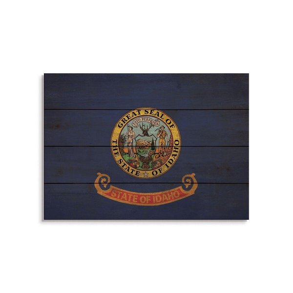 Wile E. Wood 20 x 14 in. Idaho State Flag Wood Art FLID-2014